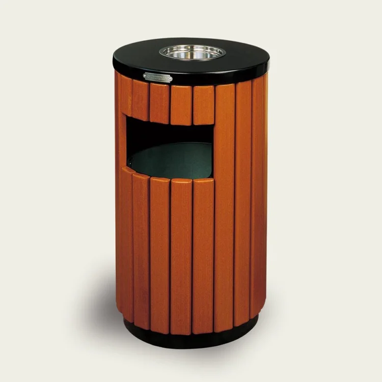 C14 - Outdoor Garbage Can - Side Open w/ Ashtray